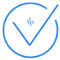 Blue tick icon with transparent background  