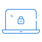 Computer screen with a padlock icon.