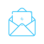Light blue icon showing opened mail.