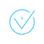 Light blue tick icon.