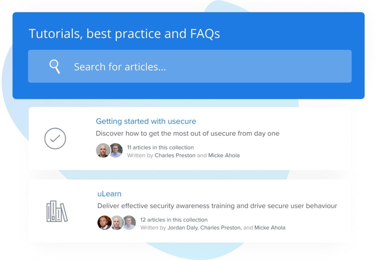 Self-service knowledge base and FAQs